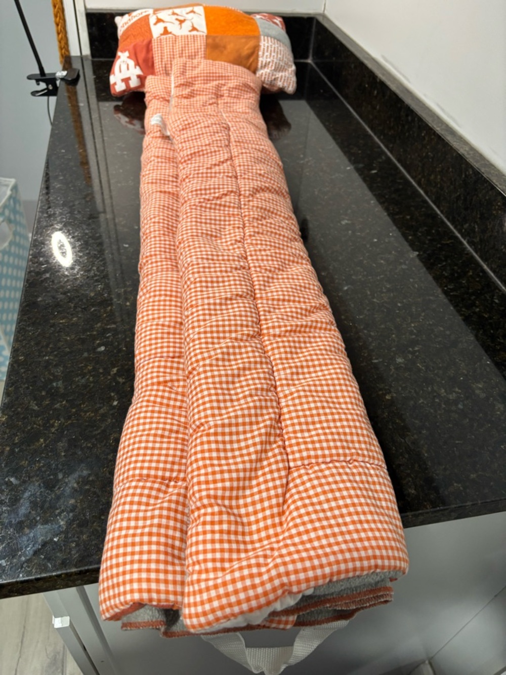 LIL FANS Texas Longhorns Orange Patchwork Quilted Nap Mat w/Built in Pillow - Picture 9 of 13